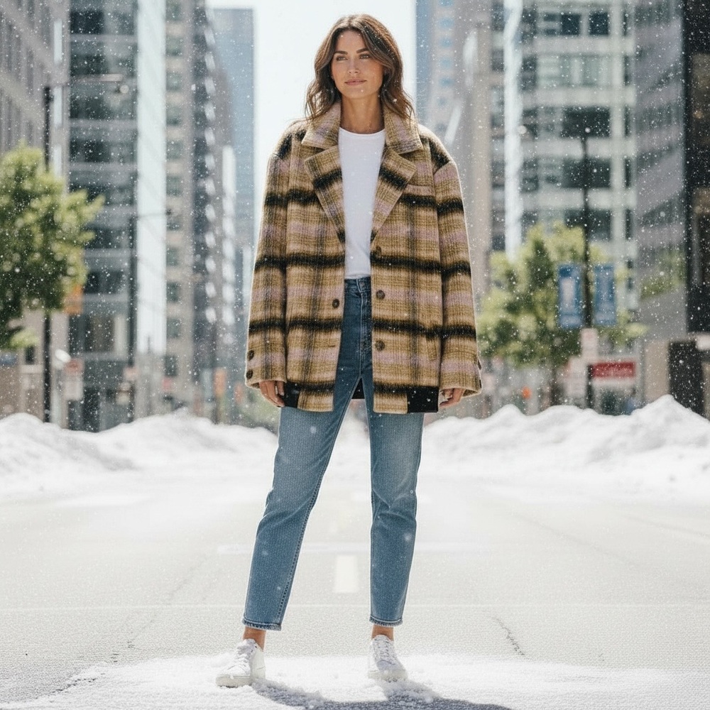 NWT For Love And Lemons Plaid Jacket Size Large